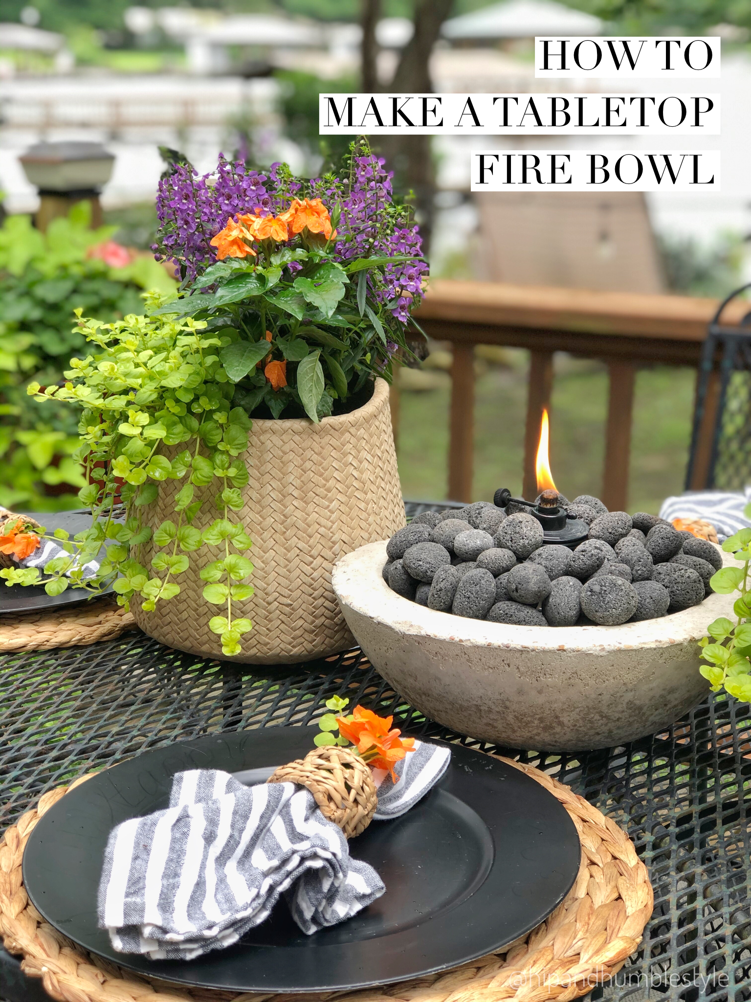How To Make A Diy Tabletop Fire Bowl Hip Humble Style - How To Make A Concrete Tabletop Fire Bowl
