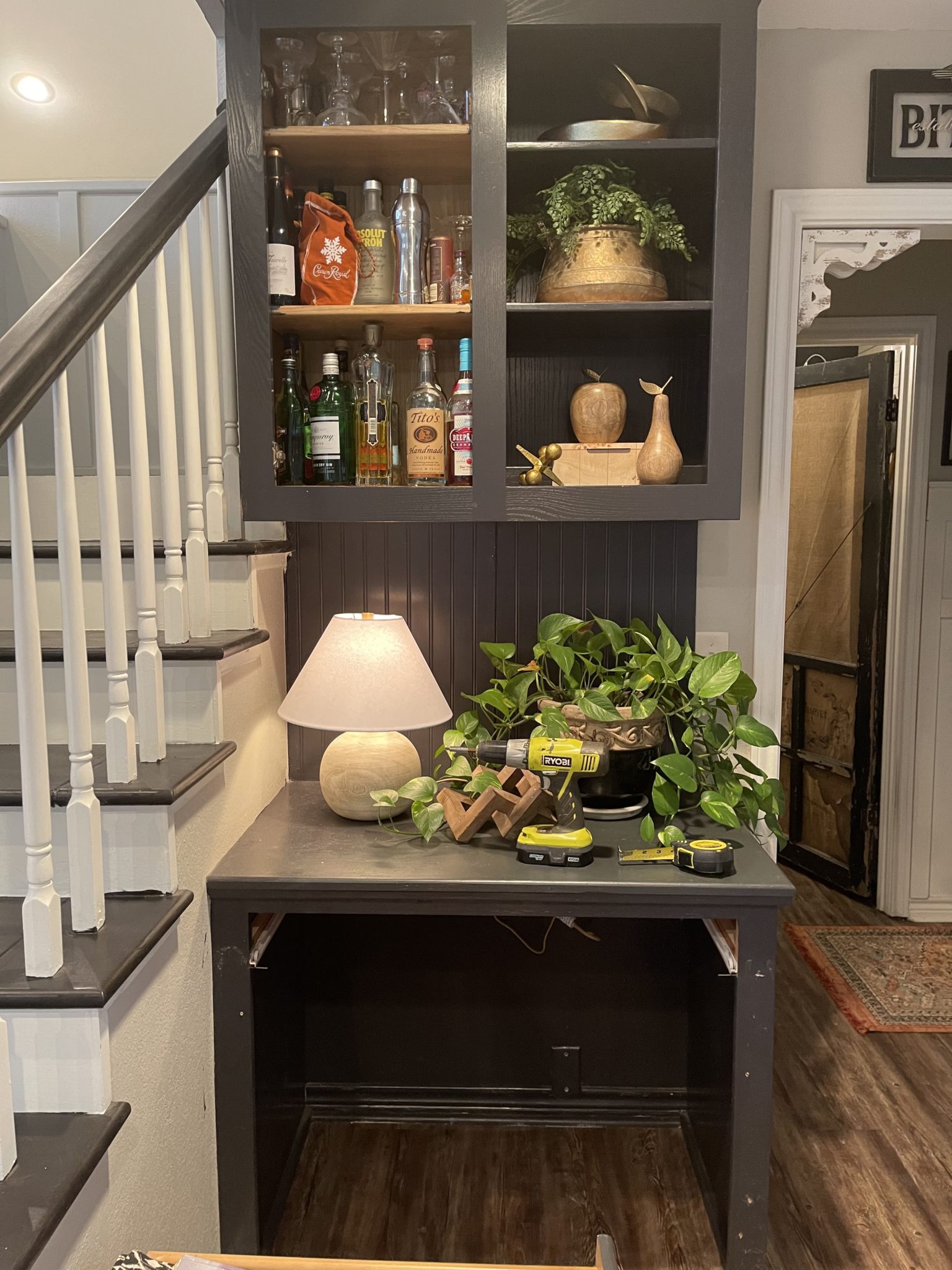 Updated Home Bar Turning An Old Desk Into A Bar