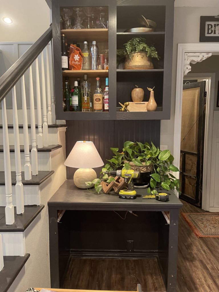 Updated Home Bar Turning An Old Desk Into A Bar